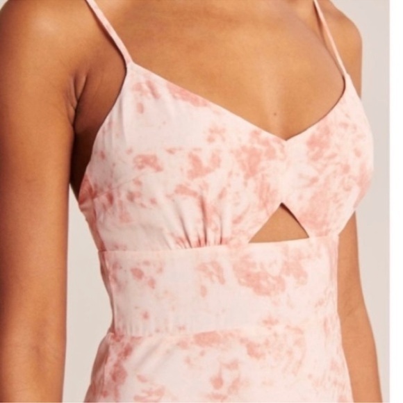 ABERCROMBIE & FITCH Pink Tie Dye Print Cut Out Mini Slip Dress Size M NWT - Picture 7 of 9